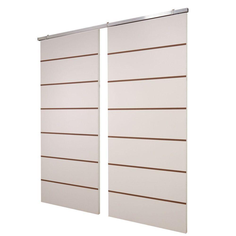 Porta Dupla Branco Prime Frisada Kit Alumínio F10 - 210x120 - 1