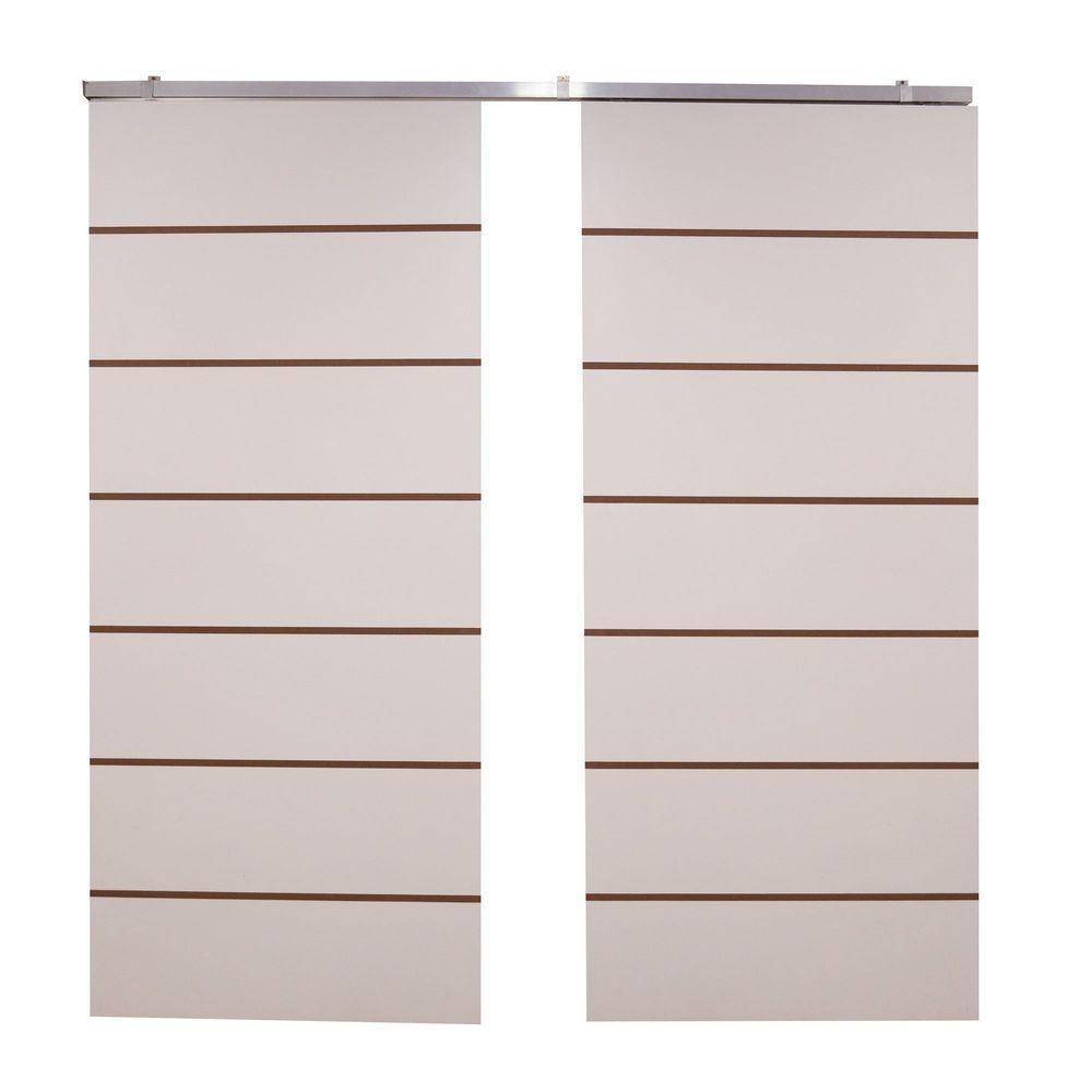 Porta Dupla Branco Prime Frisada Kit Alumínio F10 - 210x120 - 2