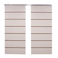 Porta Dupla Branco Prime Frisada Kit Alumínio F10 - 210x120 - 2