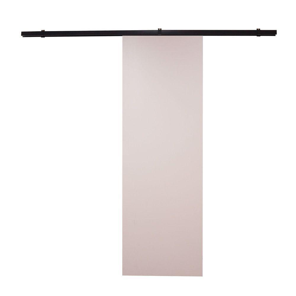 Porta De Correr Branco Prime Com Kit Alumínio Preto - 210x100 - 1