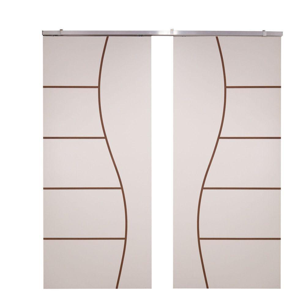 Porta Dupla Branco Prime Frisada Kit Alumínio F07 - 210x160 - 4