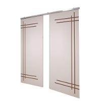 Porta Dupla Branco Prime Frisada Kit Alumínio F05 - 210x160 - 1