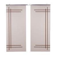 Porta Dupla Branco Prime Frisada Kit Alumínio F05 - 210x160 - 2