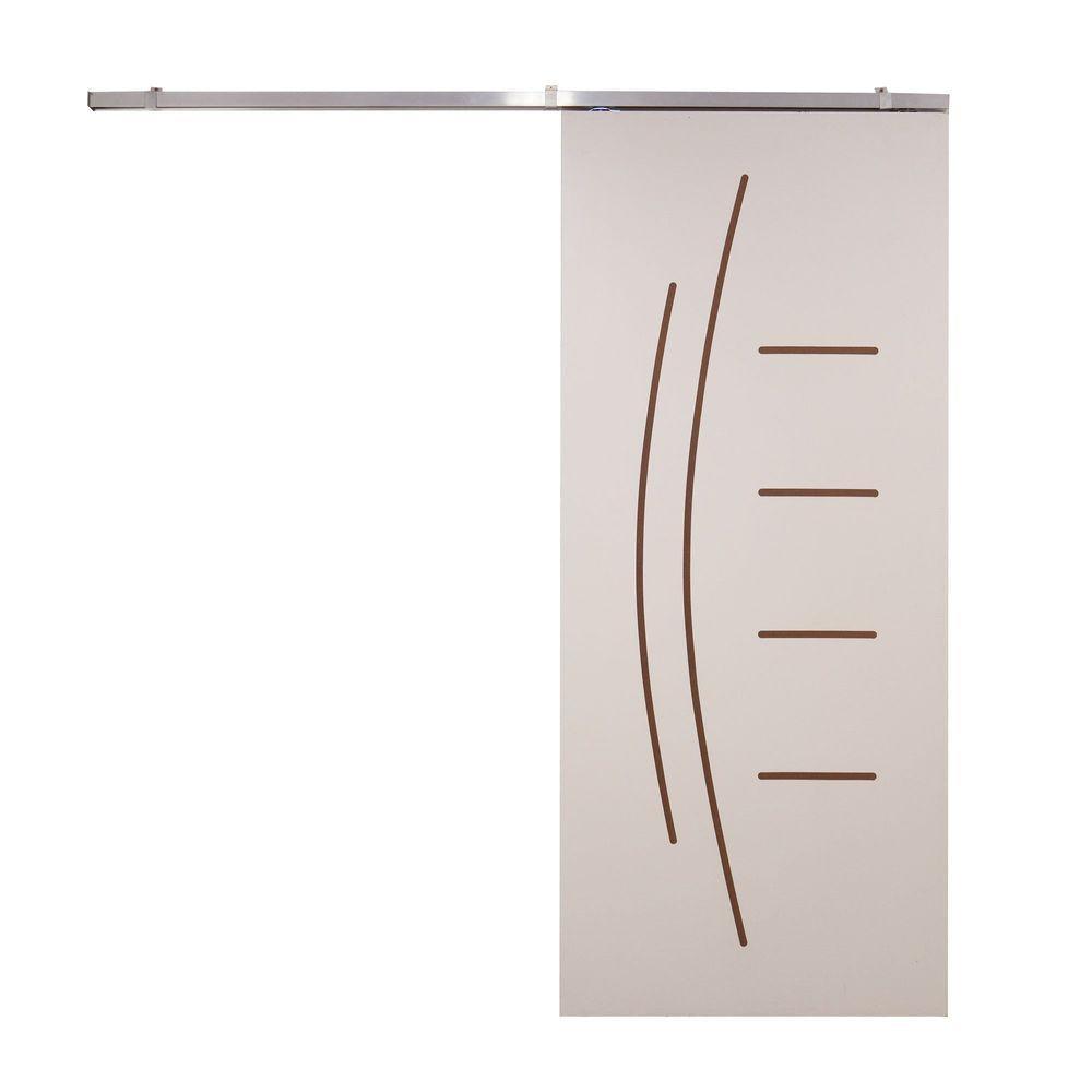 Porta De Correr Branco Prime Frisada Kit Alumínio F08 - Smile - 210x100 - 3