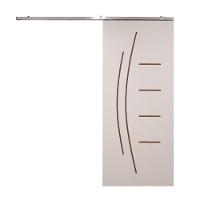 Porta De Correr Branco Prime Frisada Kit Alumínio F08 - Smile - 210x100 - 3