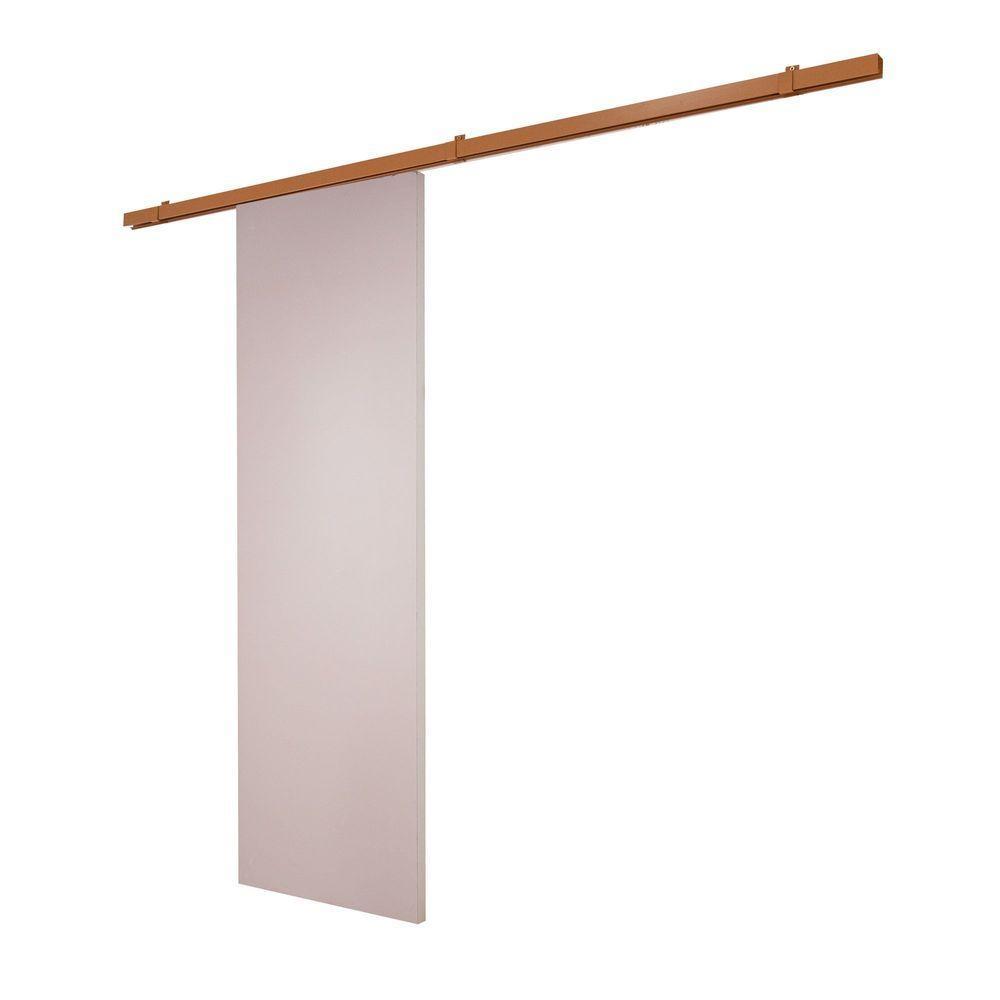 Porta De Correr Branco Prime Com Kit Alumínio Marrom - 210x70 - 1