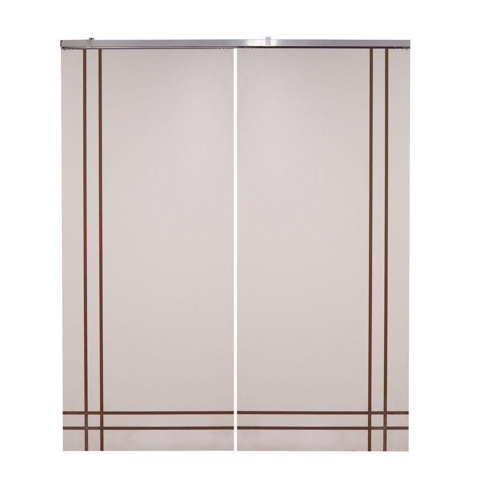 Porta Dupla Branco Prime Frisada Kit Alumínio F06 - 210x140 - 1