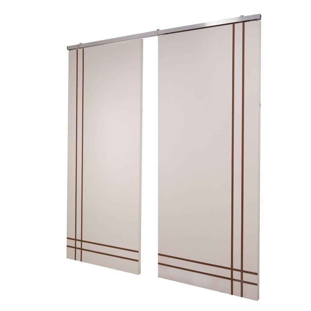 Porta Dupla Branco Prime Frisada Kit Alumínio F06 - 210x140 - 3