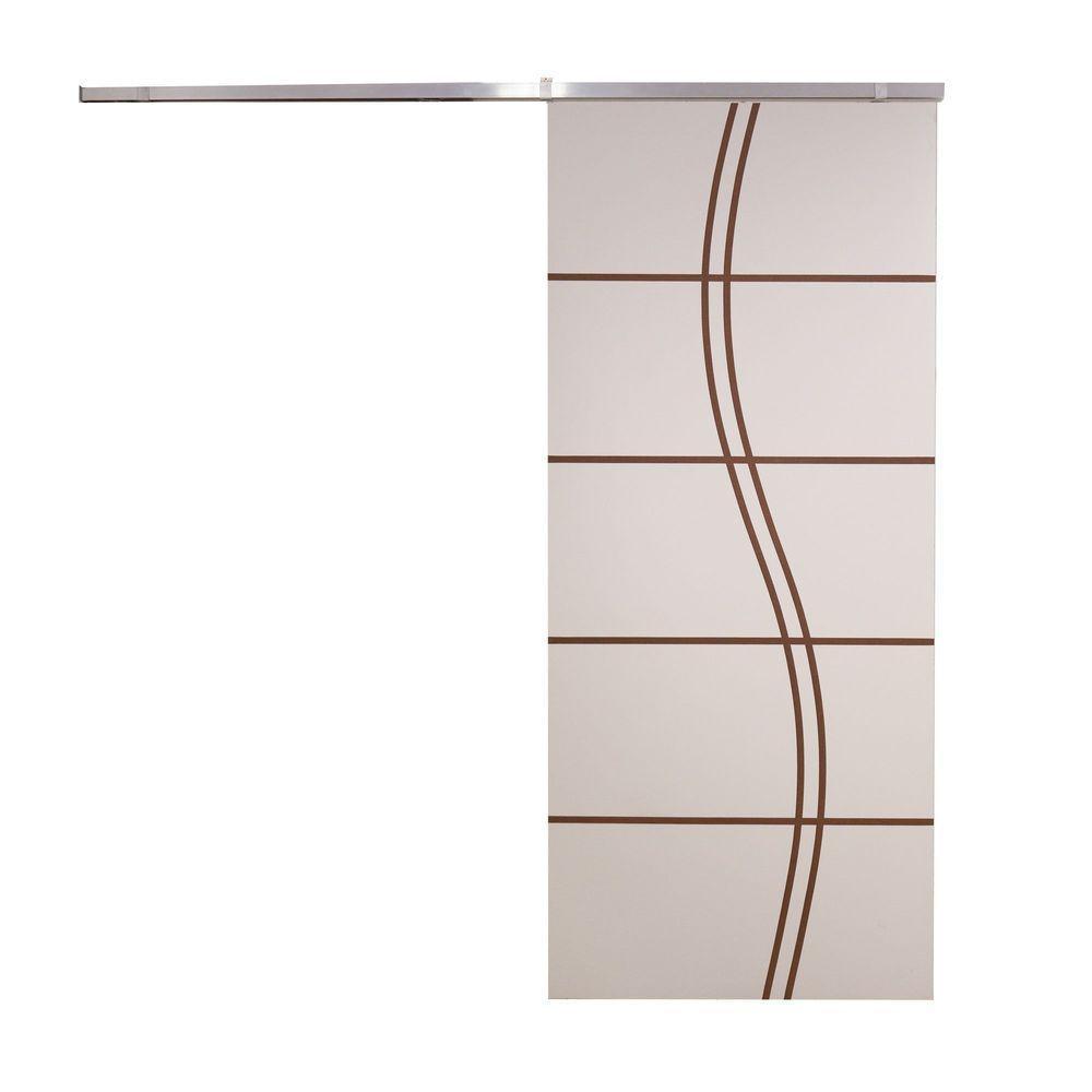 Porta De Correr Branco Prime Frisada Kit Alumínio Fs Duplo - 210x70 - 1