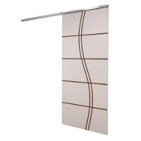 Porta De Correr Branco Prime Frisada Kit Alumínio Fs Duplo - 210x70 - 3