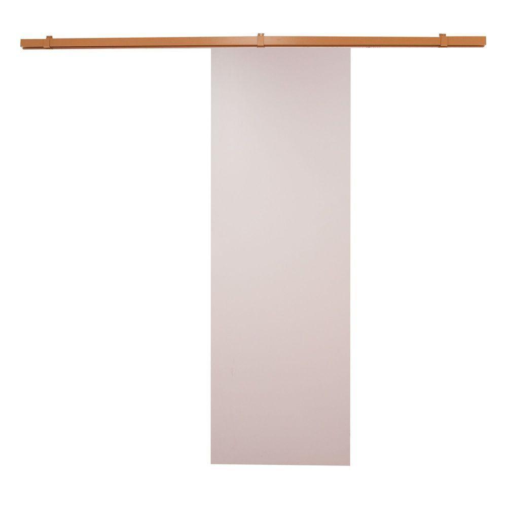 Porta De Correr Branco Prime Com Kit Alumínio Marrom - 210x60 - 1