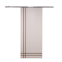 Porta De Correr Branco Prime Frisada Kit Alumínio F06 - 210x80 - 2