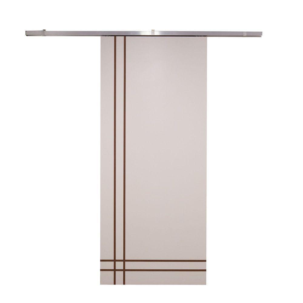 Porta De Correr Branco Prime Frisada Kit Alumínio F06 - 210x70 - 2