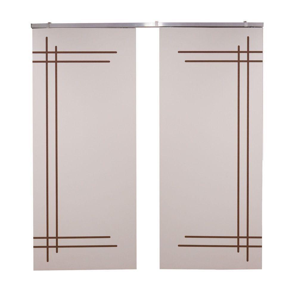 Porta Dupla Branco Prime Frisada Kit Alumínio F05 - 210x180 - 3