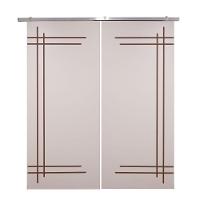 Porta Dupla Branco Prime Frisada Kit Alumínio F05 - 210x180 - 1