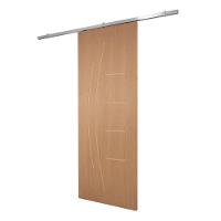 Porta De Correr P- Verniz Frisada Kit Alumínio F08 - Smile - 210x80 - 3