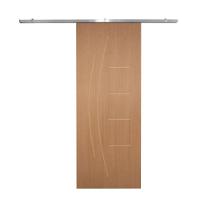 Porta De Correr P- Verniz Frisada Kit Alumínio F08 - Smile - 210x90 - 1