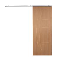 Porta De Correr P- Verniz Frisada Kit Alumínio F08 - Smile - 210x90 - 2