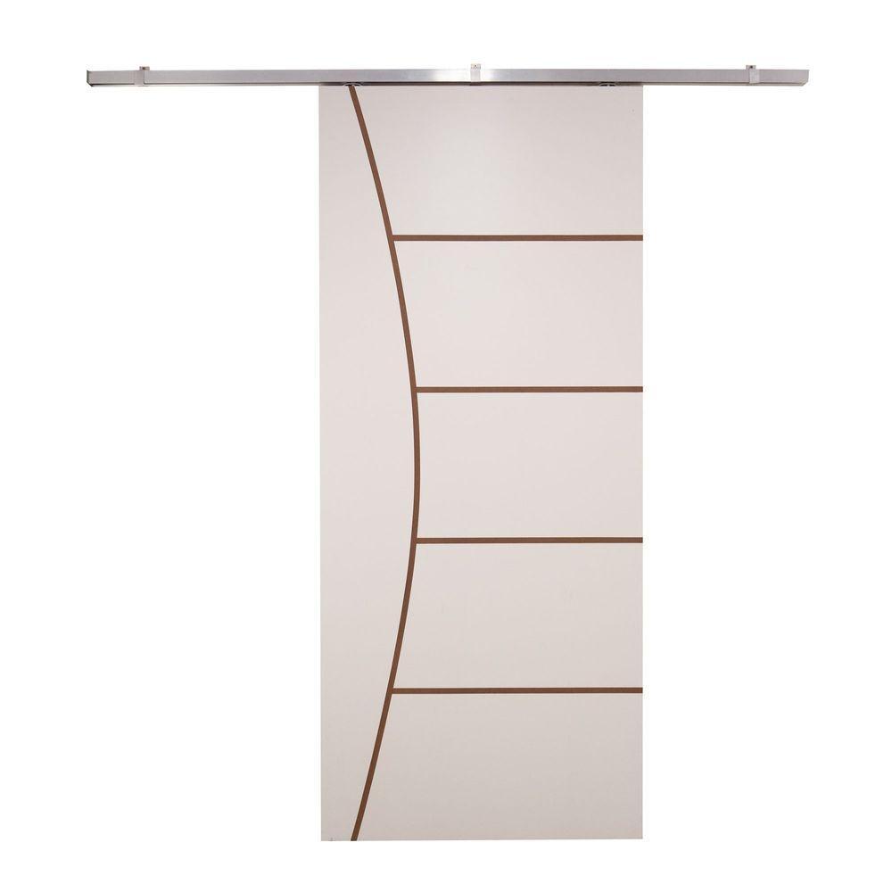 Porta De Correr Branco Prime Frisada Kit Alumínio F10 - 210x90 - 3