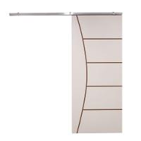 Porta De Correr Branco Prime Frisada Kit Alumínio F10 - 210x90 - 1