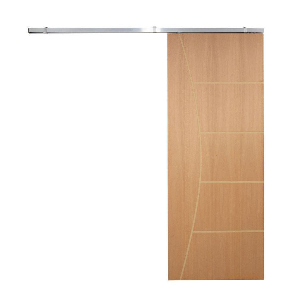 Porta De Correr P- Verniz Frisada Kit Alumínio F10 - 210x80 - 3