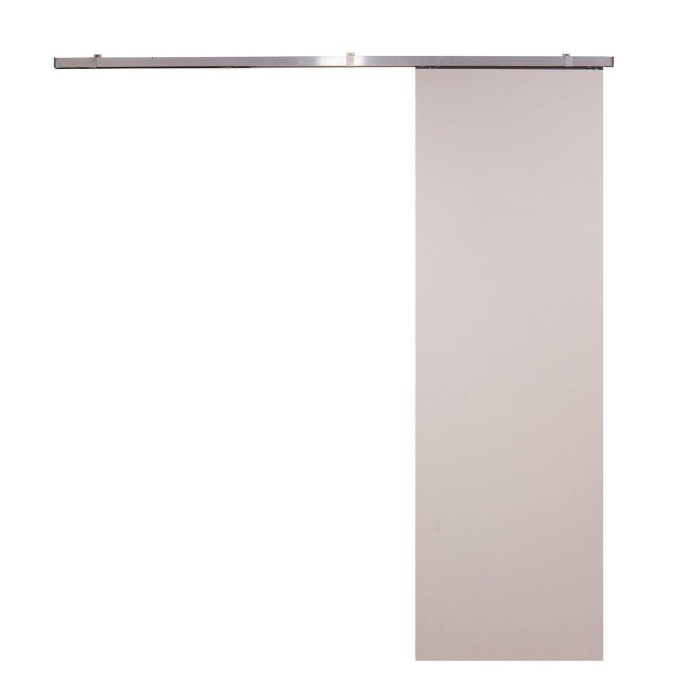 Porta De Correr Branco Prime Com Kit Alumínio Cinza Claro - 210x90 - 2