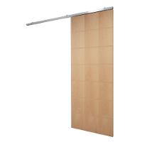 Porta De Correr P- Verniz Frisada Kit Alumínio F09 - 210x90 - 2