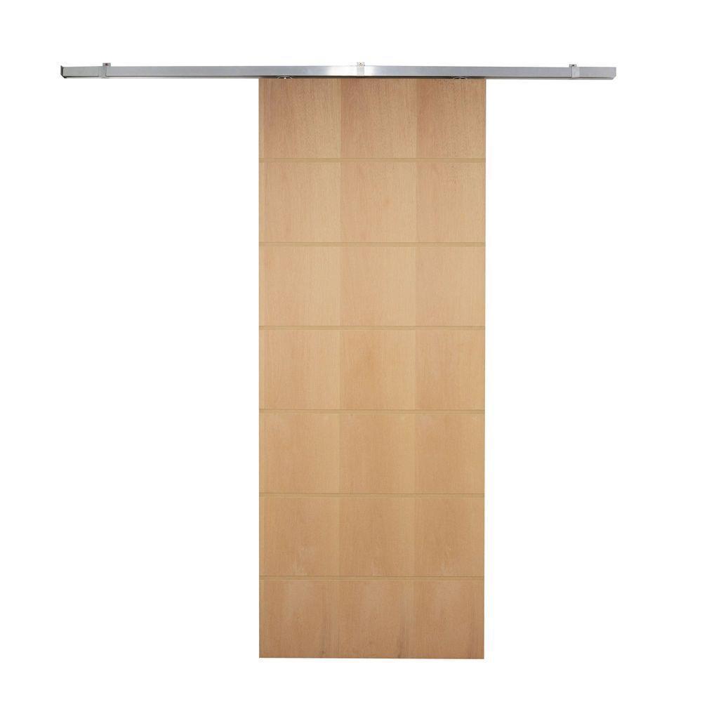 Porta De Correr P- Verniz Frisada Kit Alumínio F09 - 210x80 - 1