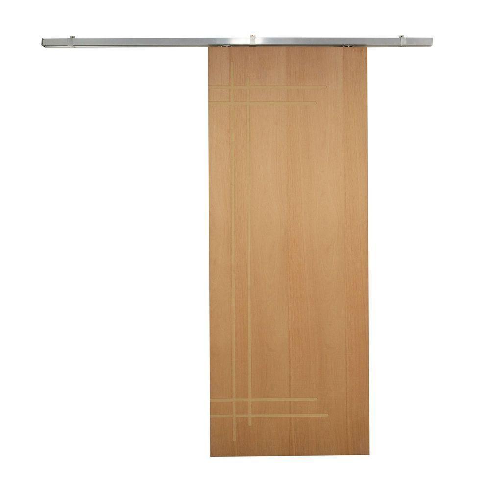 Porta De Correr P- Verniz Frisada Kit Alumínio F05 - 210x80 - 2