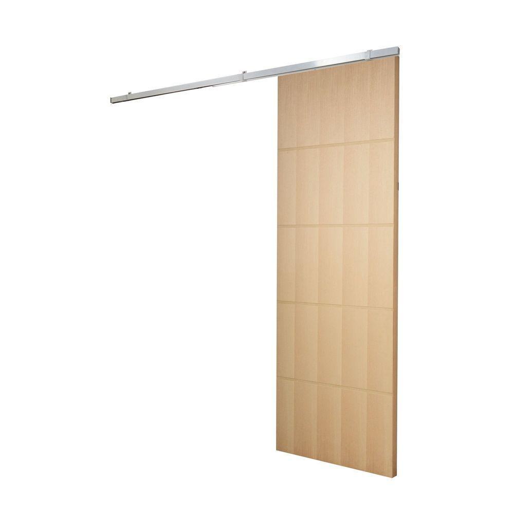 Porta De Correr P- Verniz Frisada Kit Alumínio F03 - 210x110 - 1