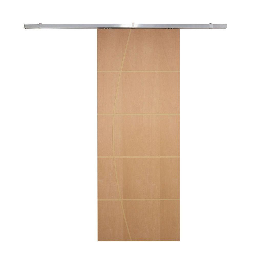 Porta De Correr P- Verniz Frisada Kit Alumínio F01 - 210x80 - 1