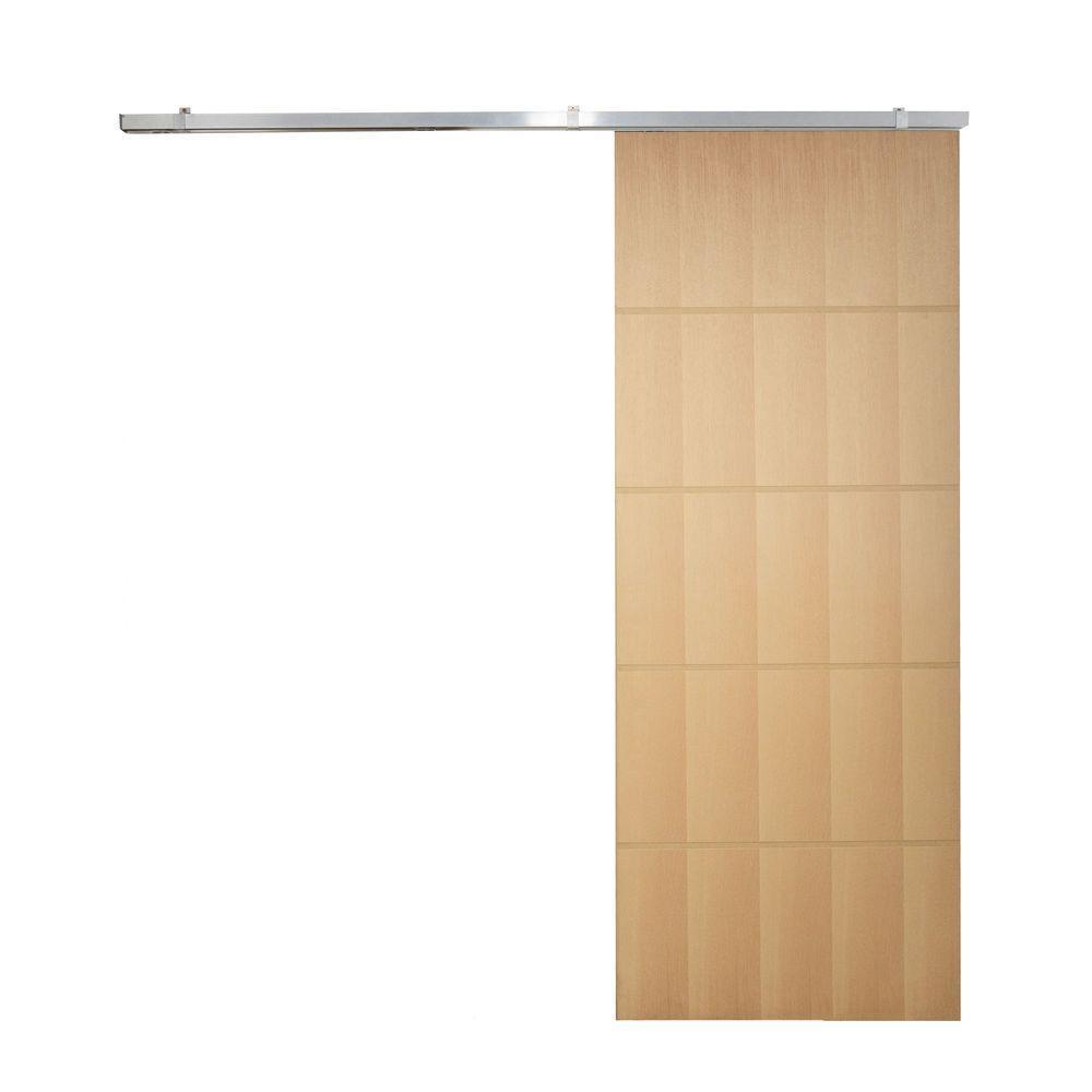 Porta De Correr P- Verniz Frisada Kit Alumínio F03 - 210x80 - 1