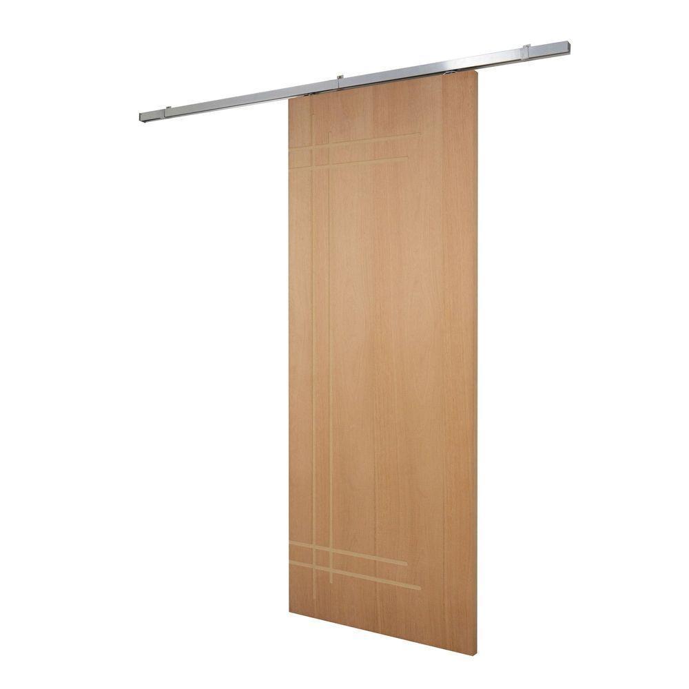 Porta De Correr P- Verniz Frisada Kit Alumínio F05 - 210x110 - 1