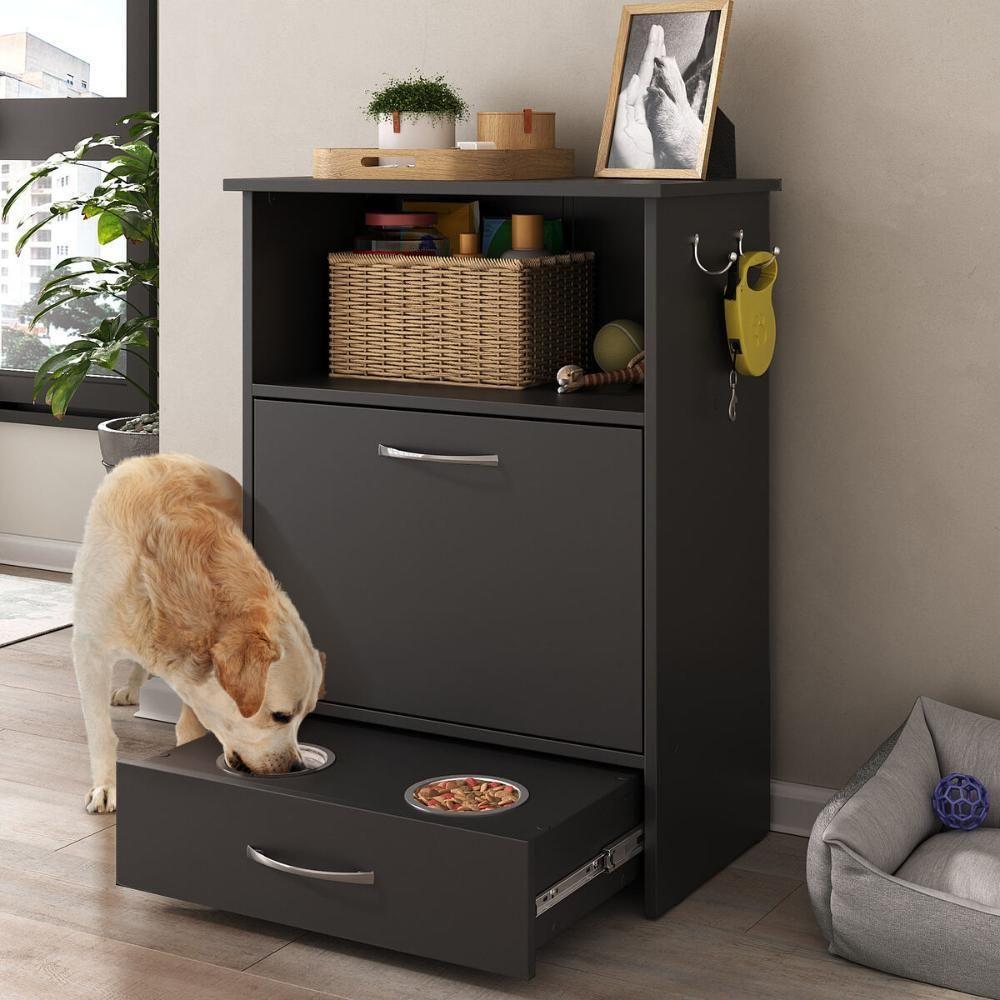 Balcão Multiuso/comedouro Para Cães E Gatos Multimóveis Mp6026 Preto - 3