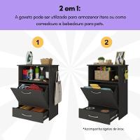 Balcão Multiuso/comedouro Para Cães E Gatos Multimóveis Mp6026 Preto