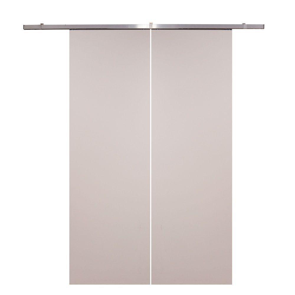 Porta De Correr Dupla Branco Prime Kit Alumínio 210x140 - 1