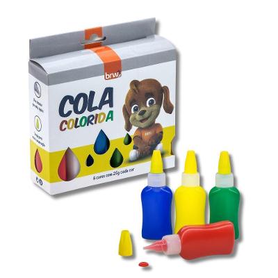 Cola Colorida Líquida Caixa Com 6 Cores 25g Brw Tradicionais