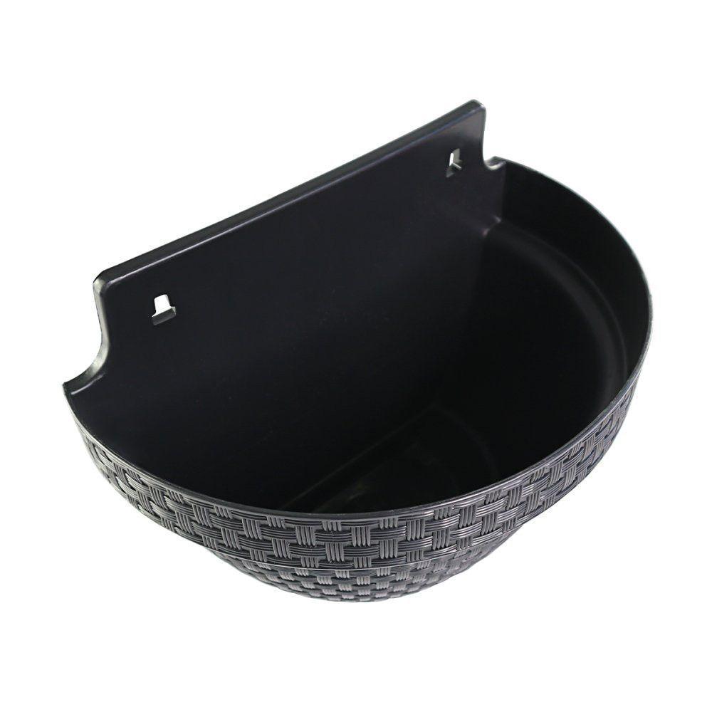 Vaso De Parede Meia Lua Rattan 3 Litros Preto - 3