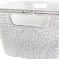 Caixa Organizadora Rattan Cesto Com Tampa 15 Litros Branco - 6