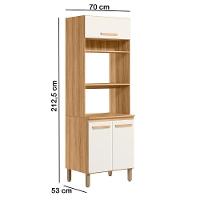 Paneleiro 03 Pt 70 Cm 16994 Freijo Off White Cristal Nicioli Freijo Off White Cristal - 3