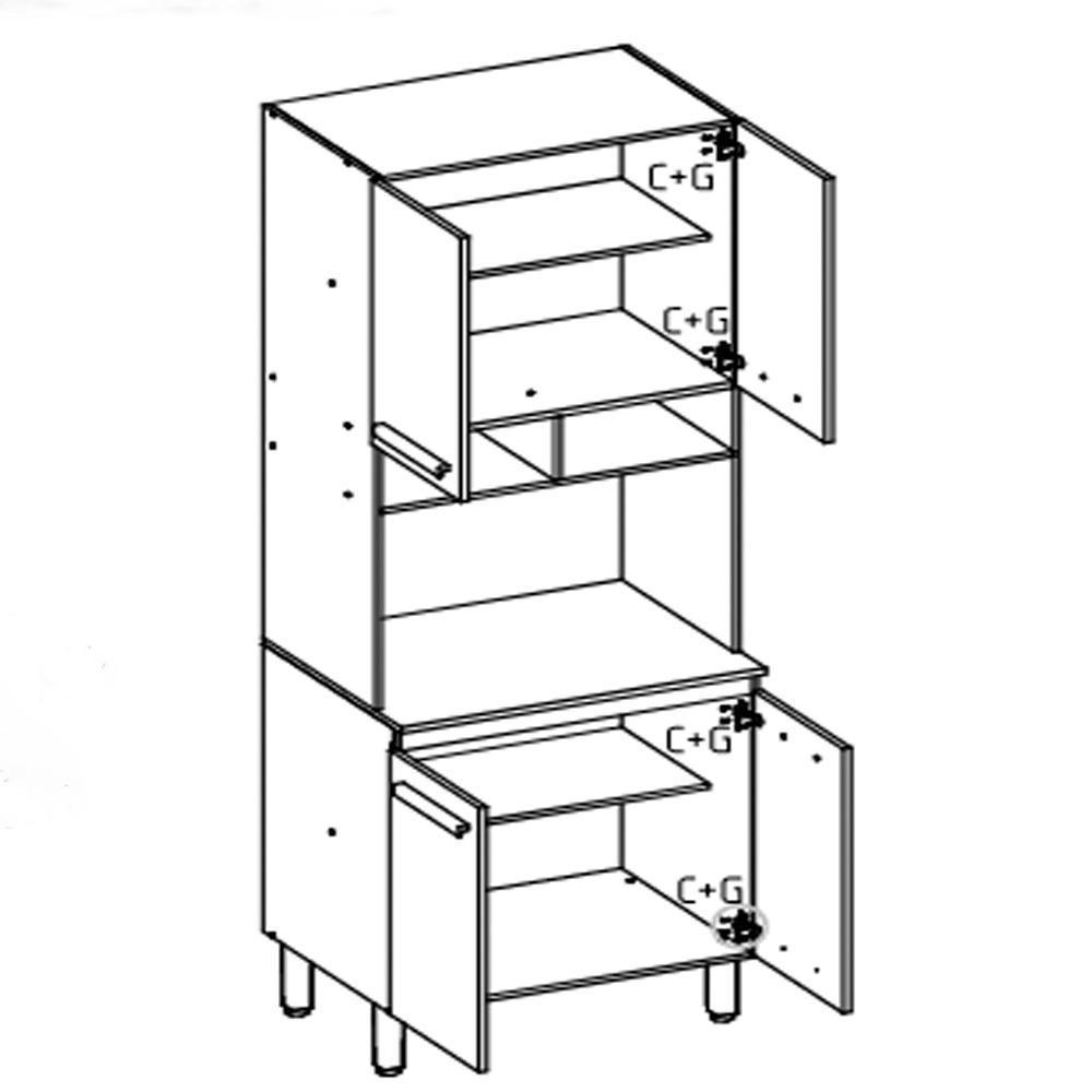 Paneleiro 04 Pt 70 Cm 16992 Freijo Off White Cristal Nicioli - 6