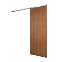 Porta De Correr Verniz Com Kit Alumínio Cinza Claro - 210x110 - 1