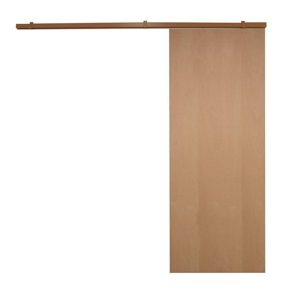 Porta De Correr Verniz Com Kit Alumínio Marrom - 210x80 - 1