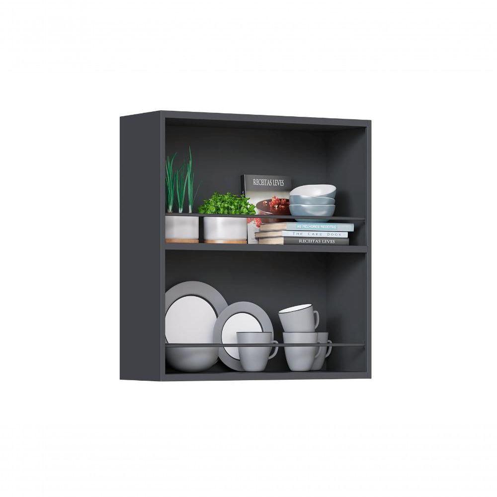 Armário Aéreo Cozinhas Itatiaia Midi Pop Art I3 com Nicho Grafite/Branco - 4