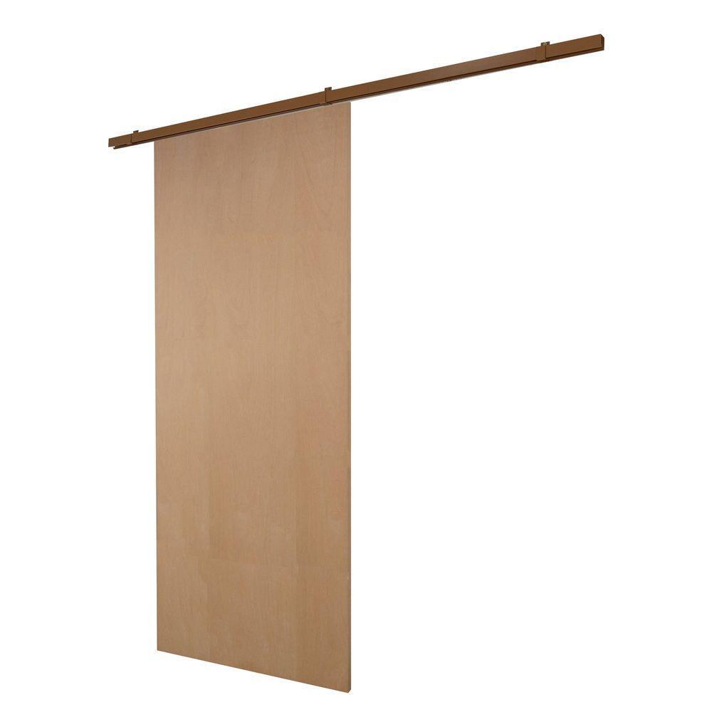 Porta De Correr Verniz Com Kit Alumínio Marrom - 210x110 - 1