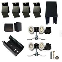 Porta De Correr Verniz Com Kit Alumínio Preto - 210x80 - 6