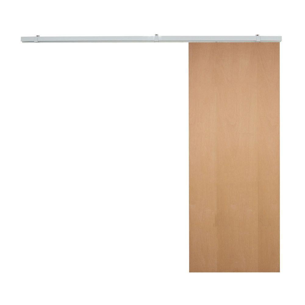 Porta De Correr Verniz Com Kit Alumínio Branco - 210x90 - 2