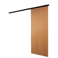 Porta De Correr Verniz Com Kit Alumínio Preto - 210x70 - 2