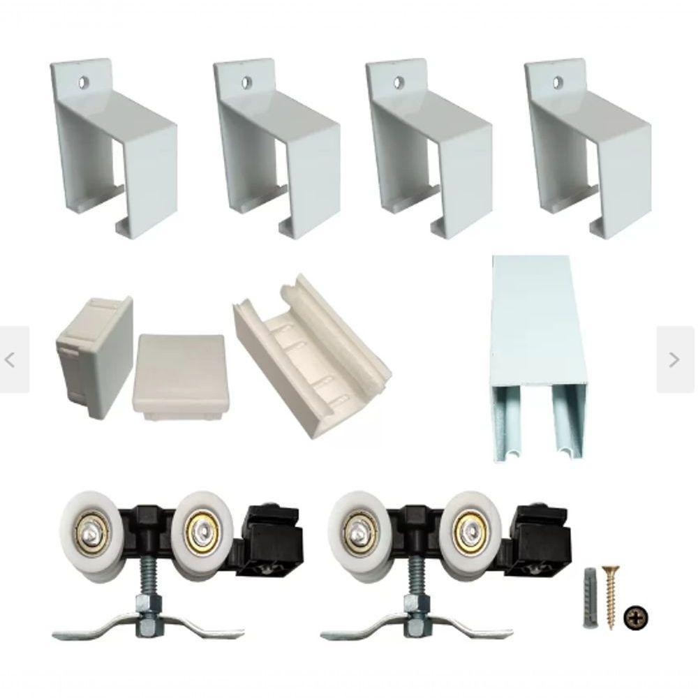 Porta De Correr Verniz Com Kit Alumínio Branco - 210x70 - 4