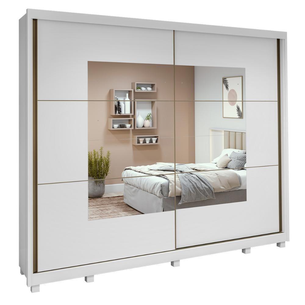 Guarda Roupa Easy Max 2 Portas Com Espelho Branco Lopas - 2